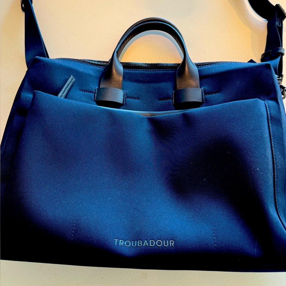 TROUBADOUR Navy Briefcase Bag